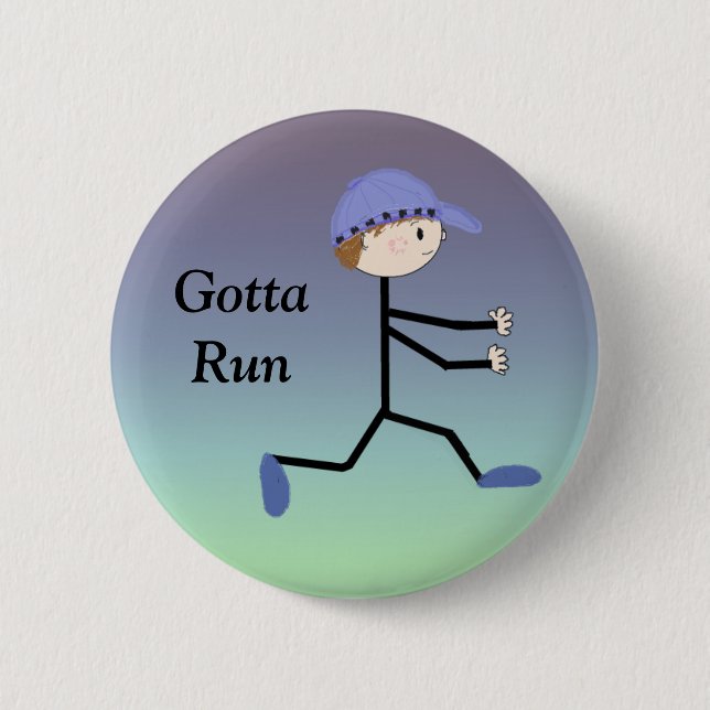 Running Makes Me Happy Pinback Button (Front)