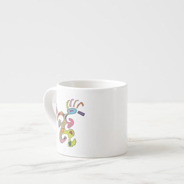 "Running Man" Abstract Art Espresso Cup (Front Left)