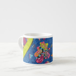 "Running Man" Abstract Art Espresso Cup