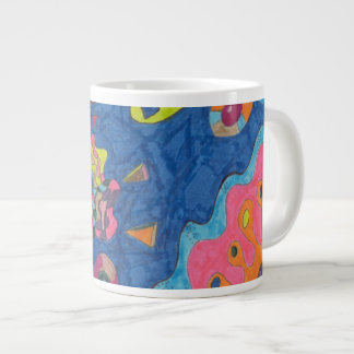 "Running Man" Abstract Art Giant Coffee Mug