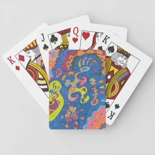 Running Man Abstract Art Poker Cards