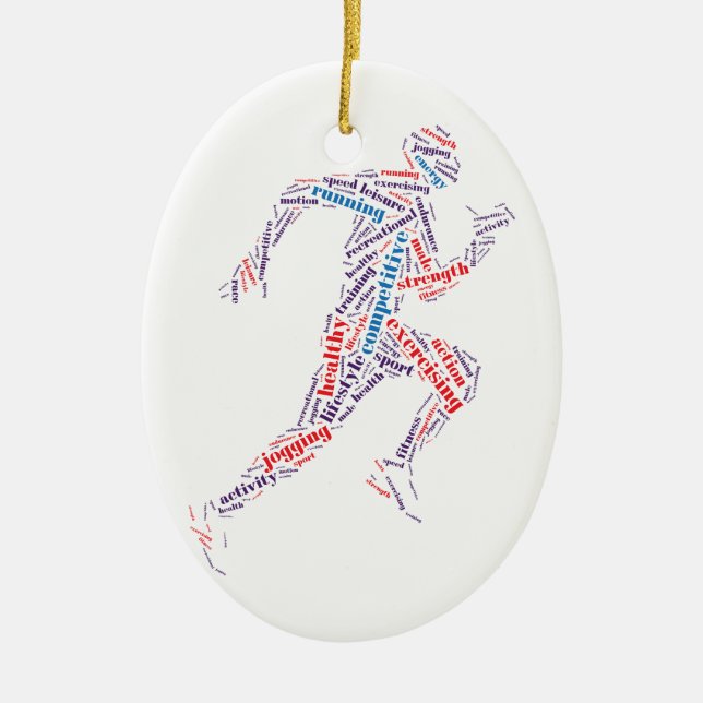 Running man ceramic ornament (Front)