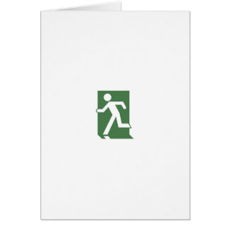 Running Man Emergency Fire Exit Sign Cards