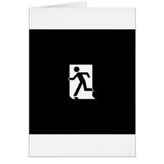 Running Man Emergency Fire Exit Sign Cards