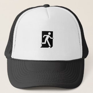 Running Man Emergency Fire Exit Sign Trucker Hat