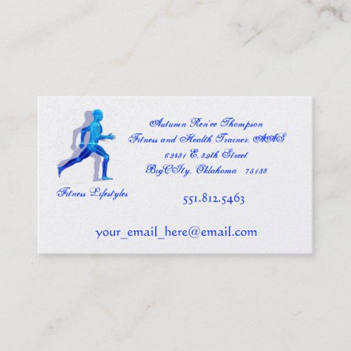 running man for logo2, Fitness Lifestyles, Business Cards
