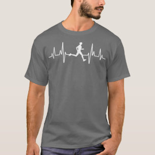 Running marathon jogging Heartbeat EKG runner mot T-Shirt