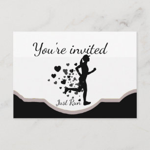 Running Marathon Runner Birthday Party Invitation
