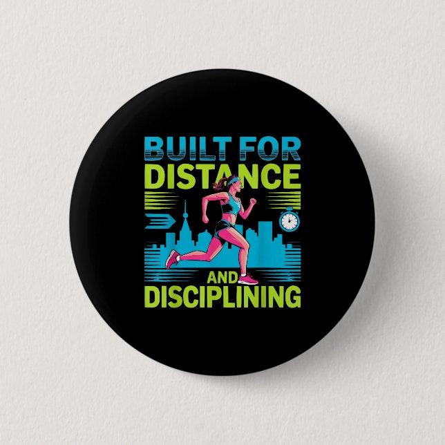 Running marathon runner mom athlete track and fiel button (Front)