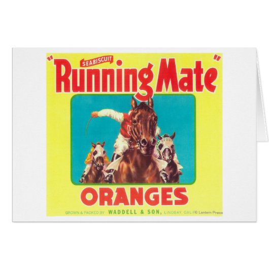 Running Mate Orange LabelLindsay, CA Cards (Front Horizontal)