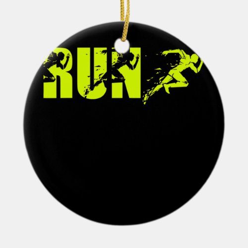 Running Men Athletic Ability to Speed Run Faster Ceramic Ornament