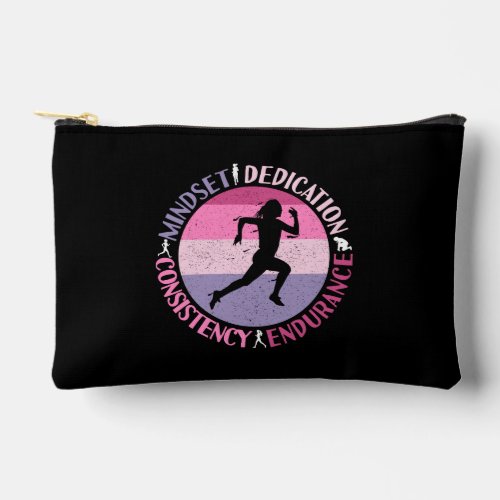 Running Mindset _ Girly Runner Endurance Quote Accessory Pouch