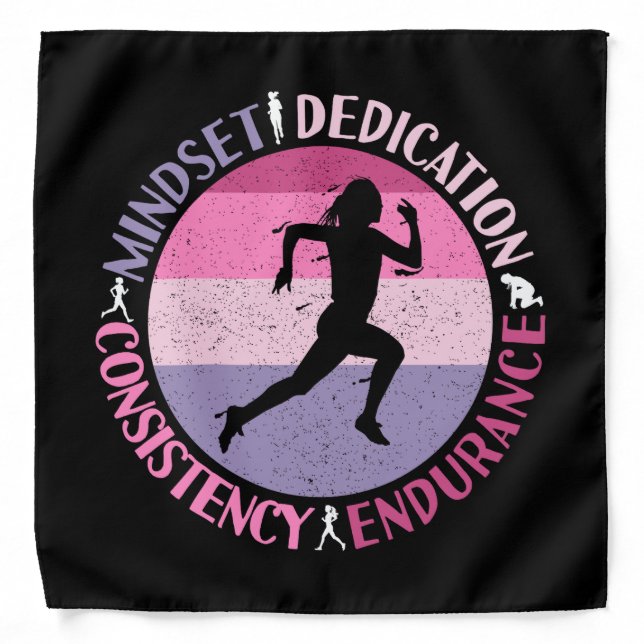 Running Mindset - Girly Runner Endurance Quote Bandana (Front)