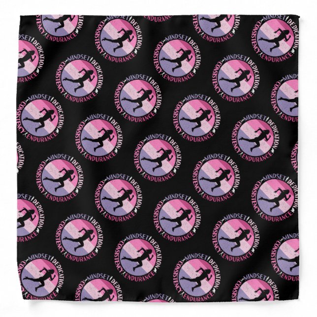 Running Mindset - Girly Runner Endurance Quote Bandana (Front)