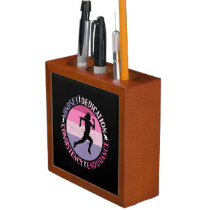 Running Mindset - Girly Runner Endurance Quote Desk Organizer