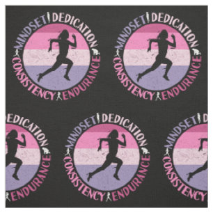 Running Mindset - Girly Runner Endurance Quote Fabric