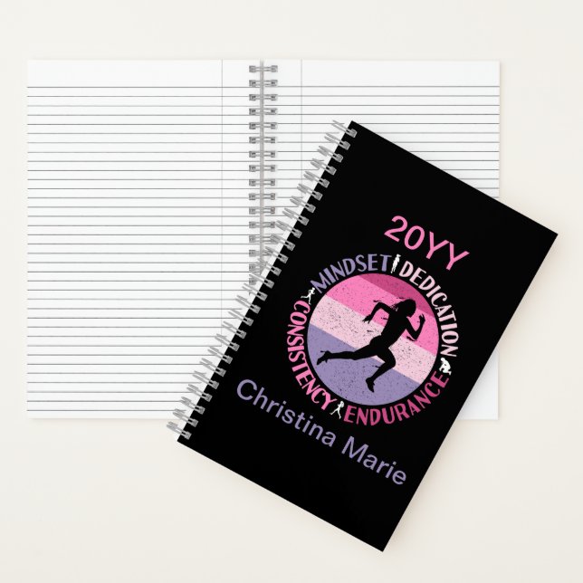 Running Mindset - Girly Runner Endurance Quote Notebook (Inside)
