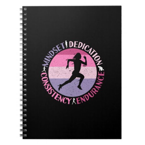 Running Mindset _ Girly Runner Endurance Quote Notebook