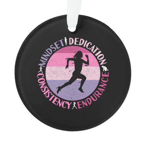 Running Mindset - Girly Runner Endurance Quote Ornament
