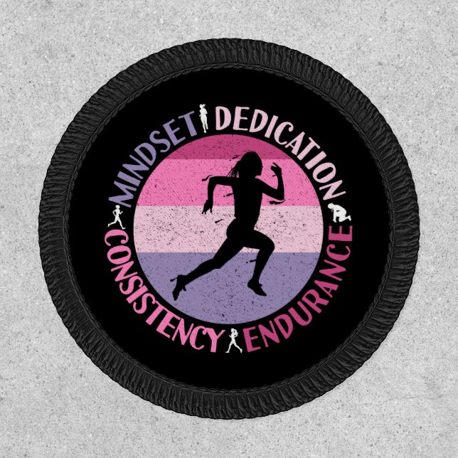 Running Mindset - Girly Runner Endurance Quote Patch (Front)
