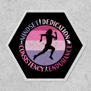 Running Mindset - Girly Runner Endurance Quote Patch