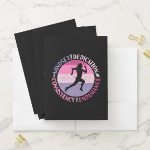 Running Mindset - Girly Runner Endurance Quote Pocket Folder