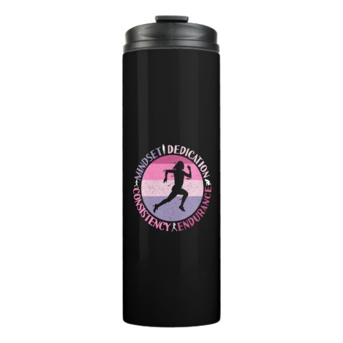 Running Mindset _ Girly Runner Endurance Quote Thermal Tumbler