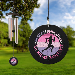 Running Mindset - Girly Runner Endurance Quote Wind Chime