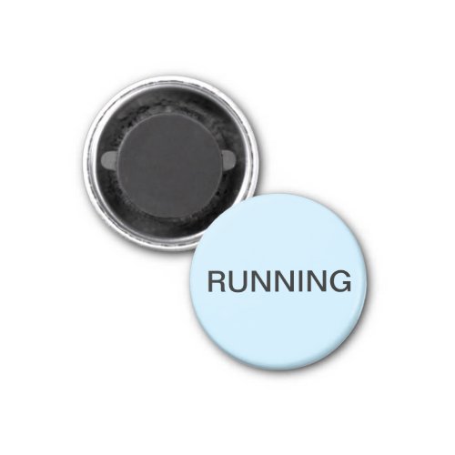 Running minimal light blue dishwasher magnet