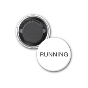 Running minimal white dishwasher magnet