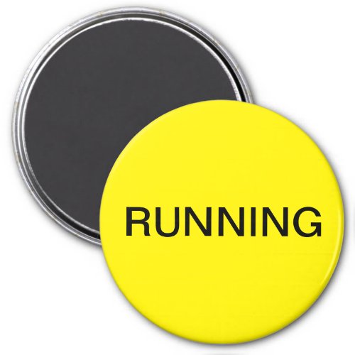 Running minimal yellow dishwasher magnet