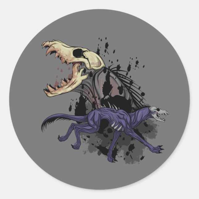 Running Monster Classic Round Sticker (Front)