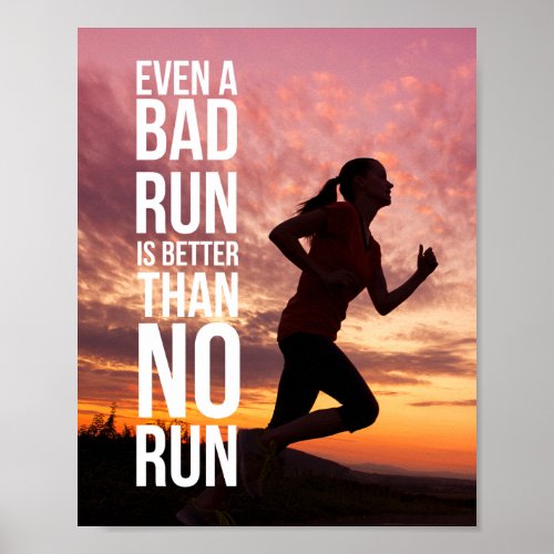 running motivation quote white typography girl poster