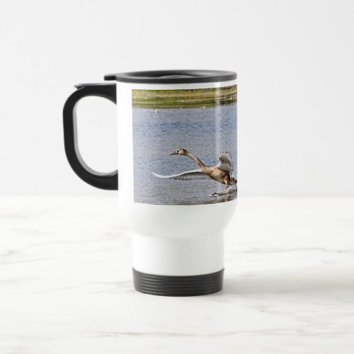 Running Mute Swan Wild Bird HDR Photo Travel Mug