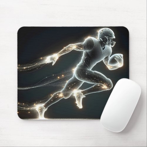 Running Neon Football Player Mouse Pad