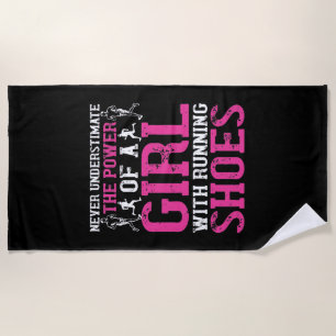 Running - Never underestimate champion Beach Towel