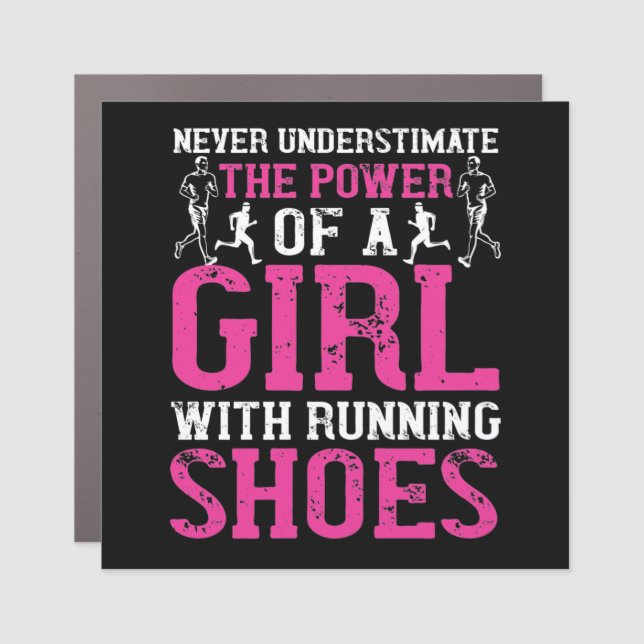 Running - Never underestimate champion Car Magnet (Front)