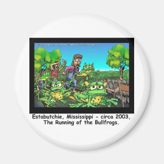Running Of The Bull Frogs Funny Gifts/Collectibles Magnet