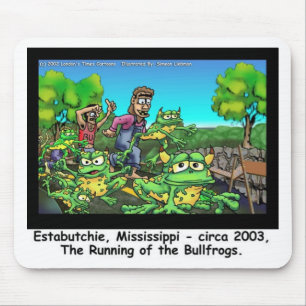 Running Of The Bull Frogs Funny Gifts/Collectibles Mouse Pad