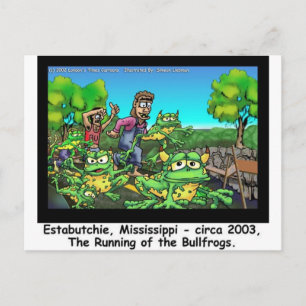 Running Of The Bull Frogs Funny Gifts/Collectibles Postcard