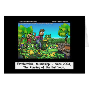 Running Of The Bullfrogs Funny Mississippi Card