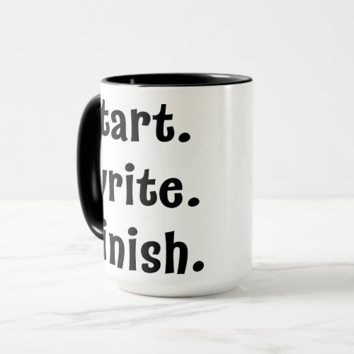 Running of the WIPs Start Write Finish Mug