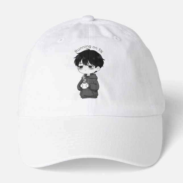 Running on 1 Percent Relatable Chibi Coffee Illust Hat (Front)
