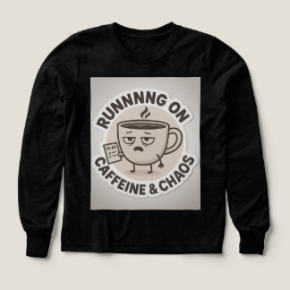 Running on Caffeine & Chaos Funny Coffee Sticker Tri-Blend Shirts