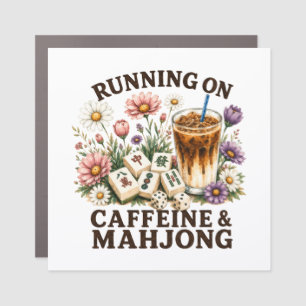 Running on Caffeine & Mahjong Car Magnet