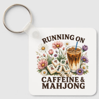 Running on Caffeine & Mahjong Keychain
