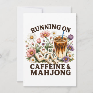 Running on Caffeine & Mahjong Note Card