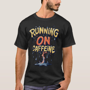 Running On Caffeine Vibrant Cartoon Graffiti Dripp T-Shirt