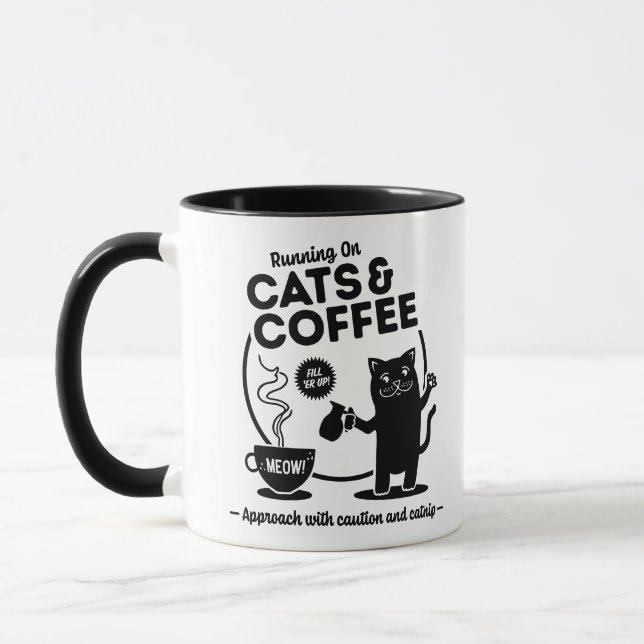 Running on Cats and Coffee 11 oz. Combo Mug (Left)