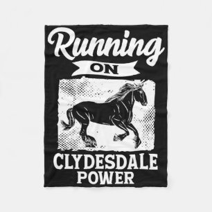Running On Clydesdale Power Horseback Riding Horse Fleece Blanket